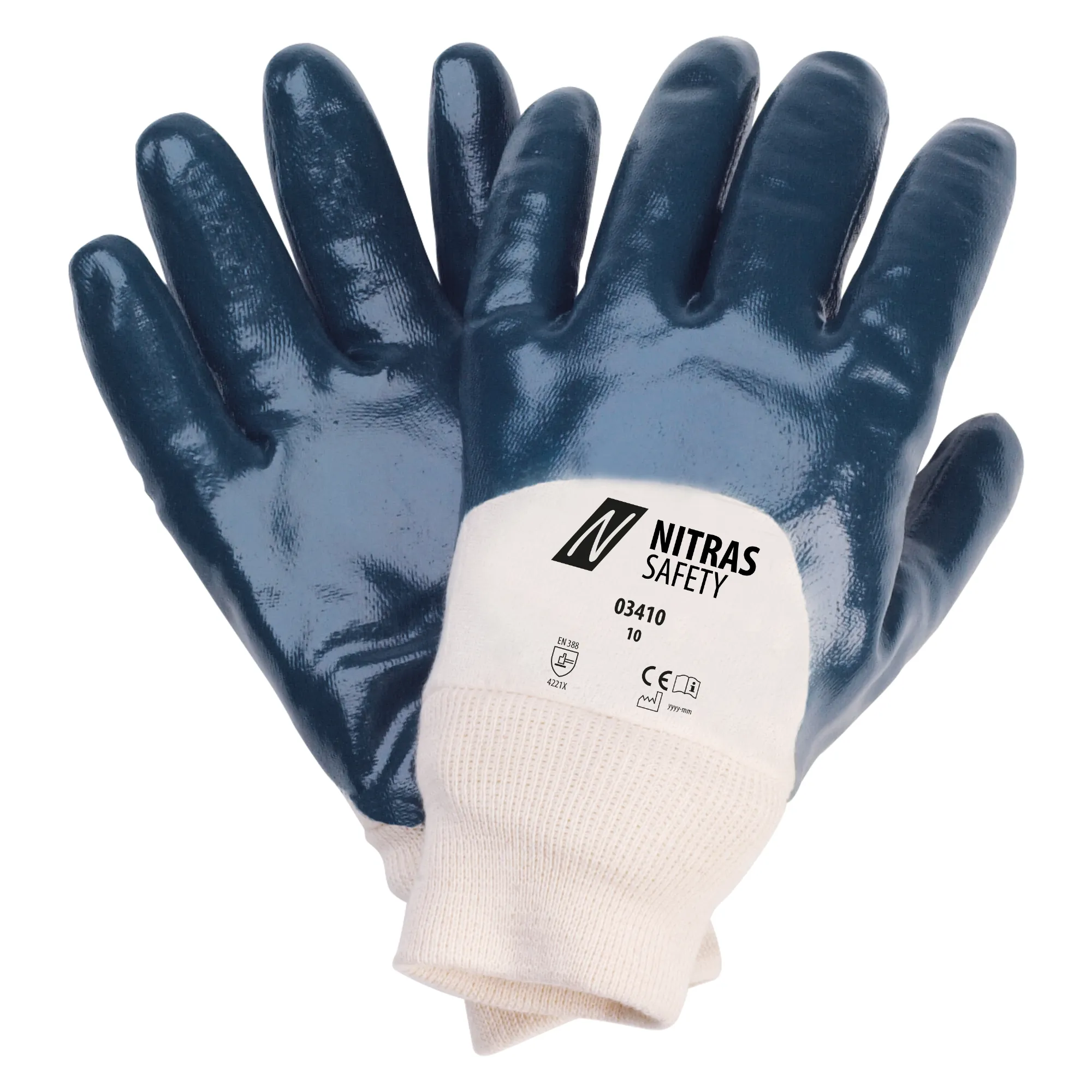 Nitril-Handschuh blau, teilbeschichtet, Nitras Safety 03410