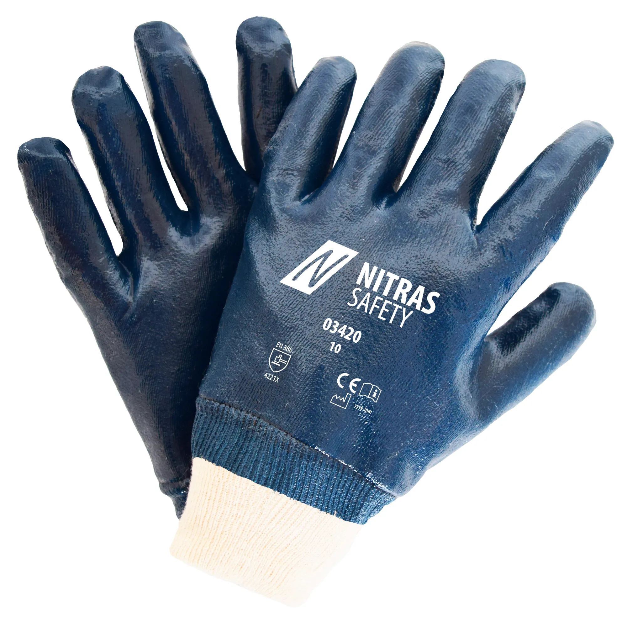 Nitril-Handschuh blau, vollbeschichtet, Nitras Safety 03420