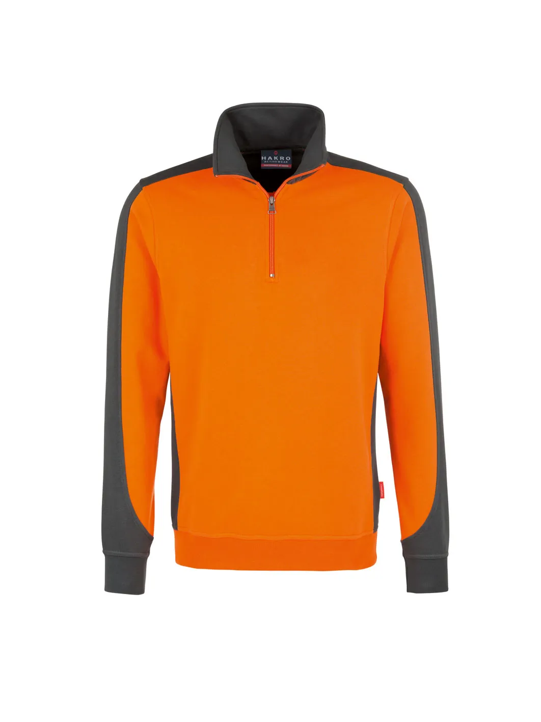 Hakro 476, 6XL! 50/50 Mischgewebe, 476-27-L | Performance, bis Contrast L | orange Zip-Sweatshirt 